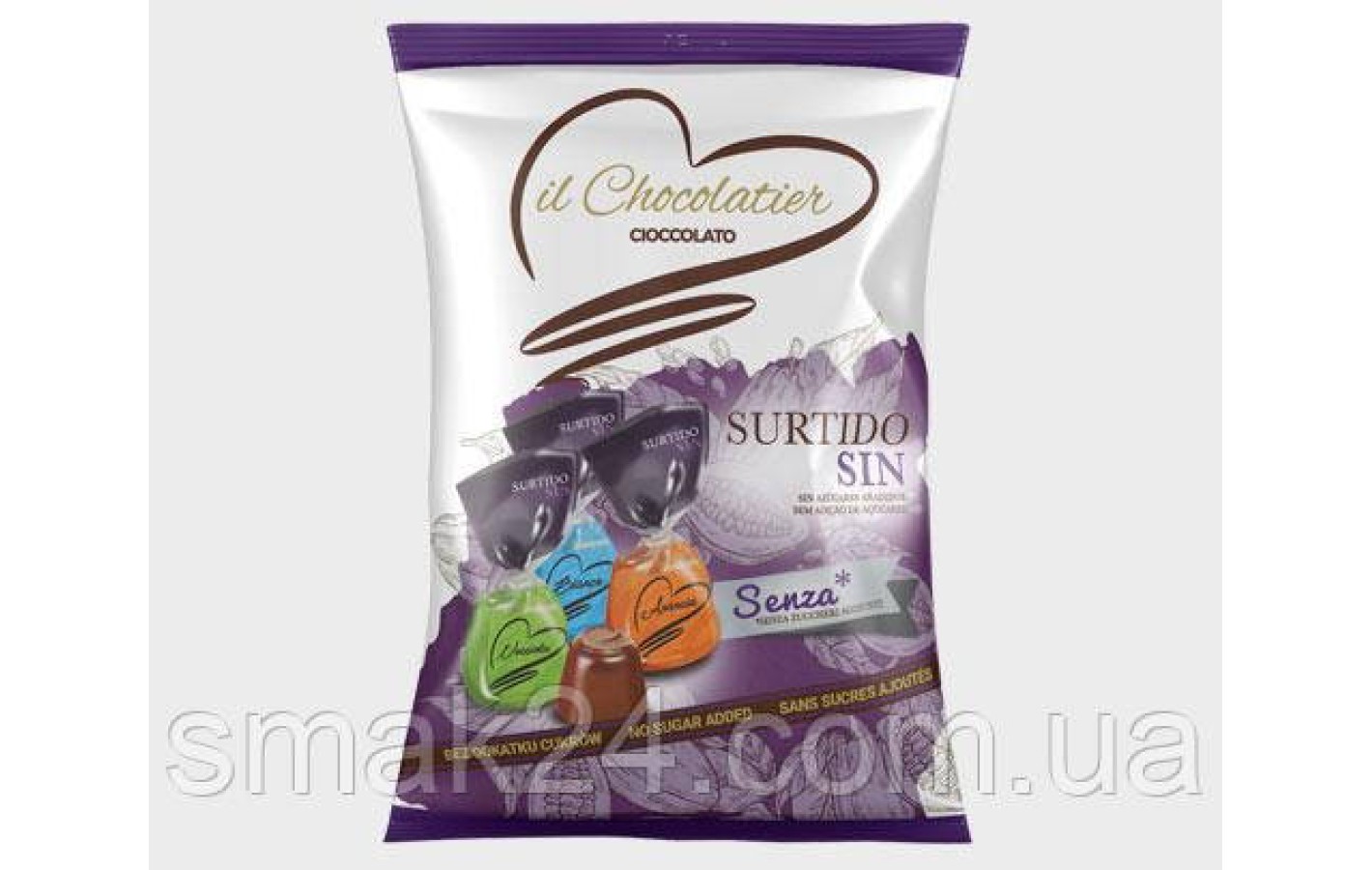 Конфеты в молочном шоколаде Ассорти БЕЗ САХАРА Eurochoc il Chocolatier Surtido Sin Senza 150г Испания