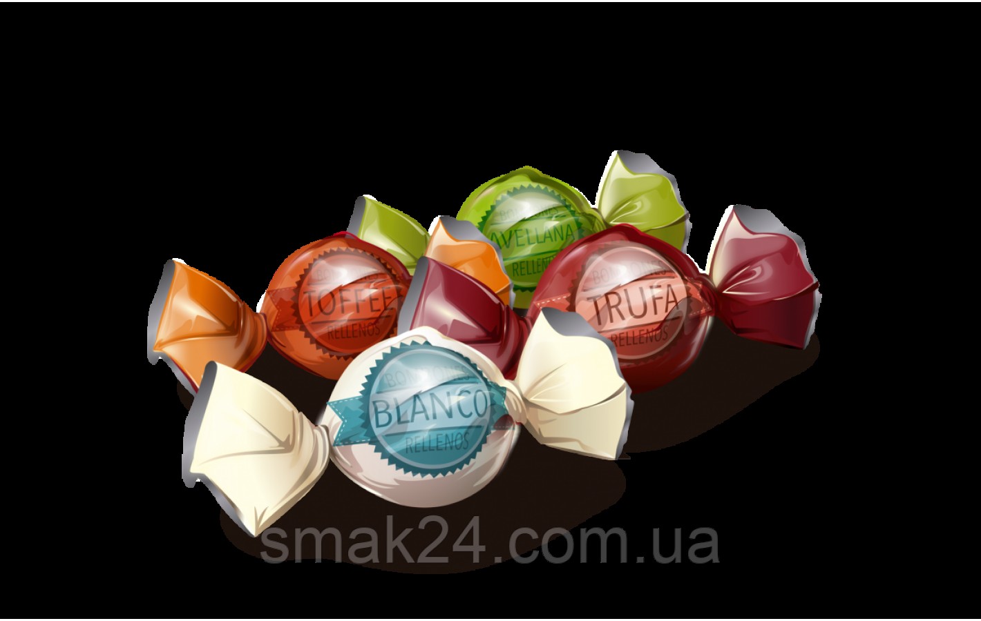 Конфеты из молочного шоколада Ассорти БЕЗ ГЛЮТЕНА Eurochoc Esferas Doble Fleco 1кг Испания