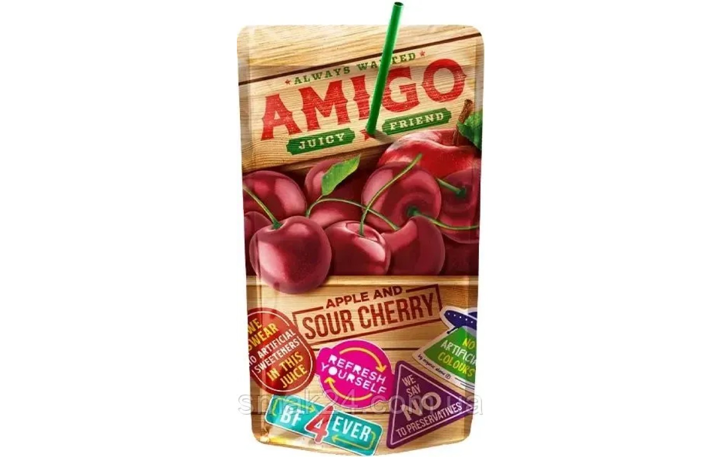 Сок Вишня - Яблоко БЕЗ КОНСЕРВАНТОВ Amigo Sour Cherry 200 мл Македония