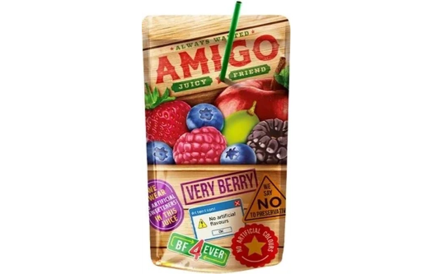 Сок лесные ягоды БЕЗ КОНСЕРВАНТОВ Amigo Very Berry 200 мл Македония
