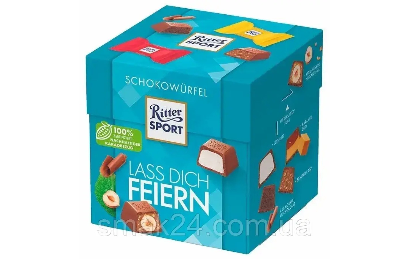 Набір шоколадних цукерок 5 смаків Ritter Sport Schokowurfel Las Dich Feiern 176г (22шт) Німеччина