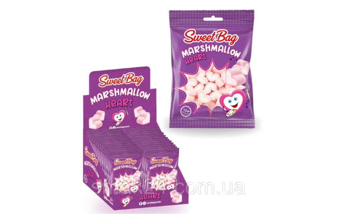 Зефір Маршмелоу Сердечка Sweet Bag HEART 30г