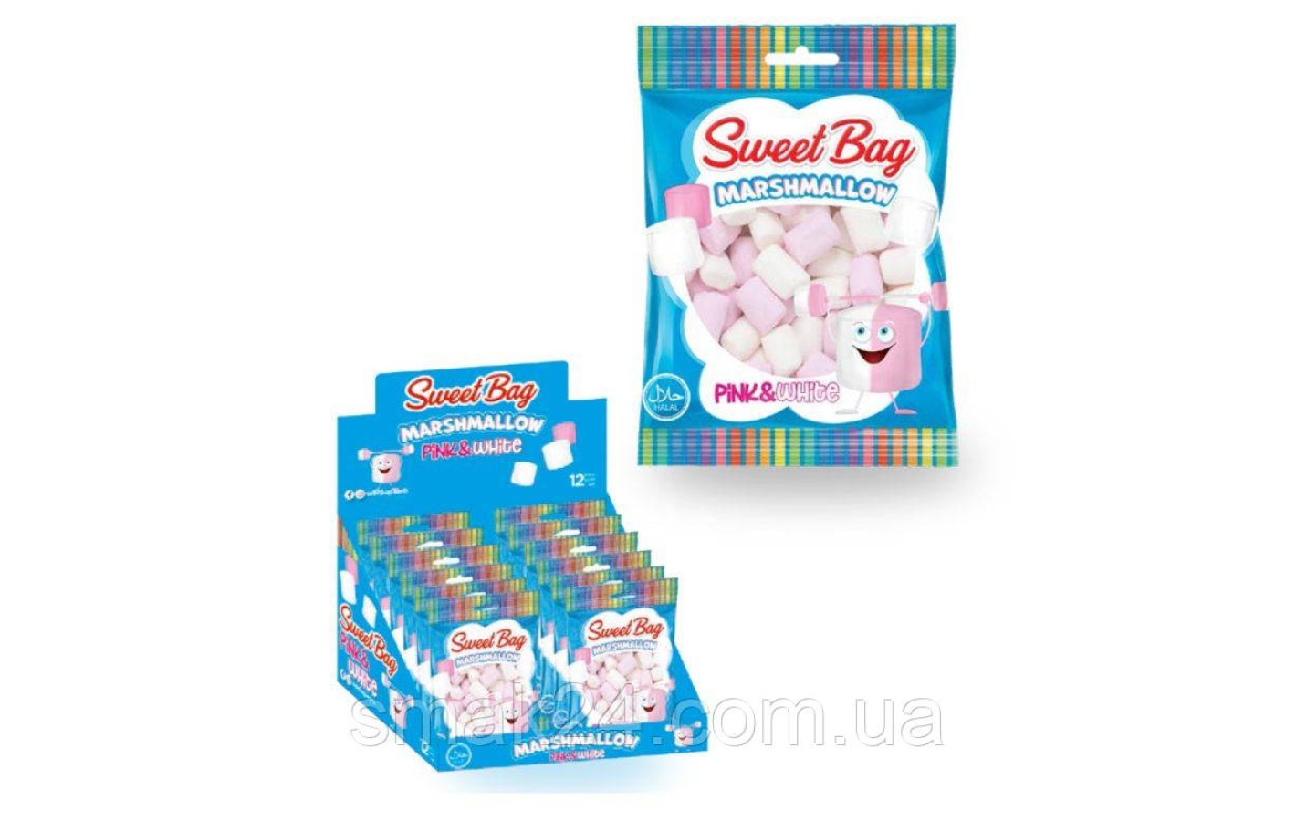 Зефир Маршмэллоу Розово-белый Sweet Bag PINK&WHITE 60г