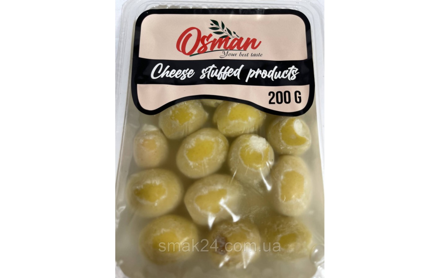 Оливки зелені фаршировані сиром у олії Osman Chees Stuffed products 200г Туреччина