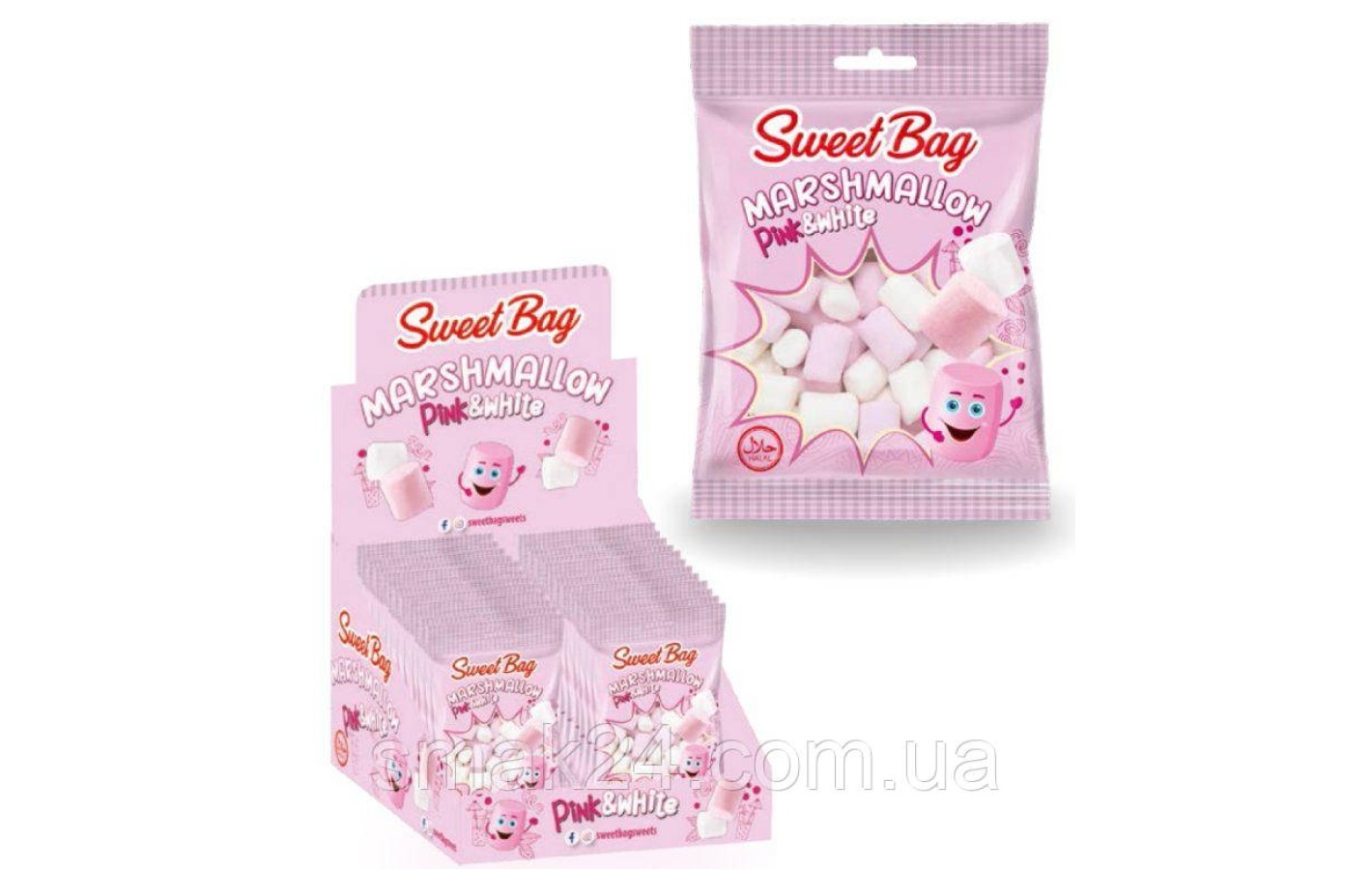 Зефір Маршмелоу Рожево-білий Sweet Bag PINK&WHITE 30 г