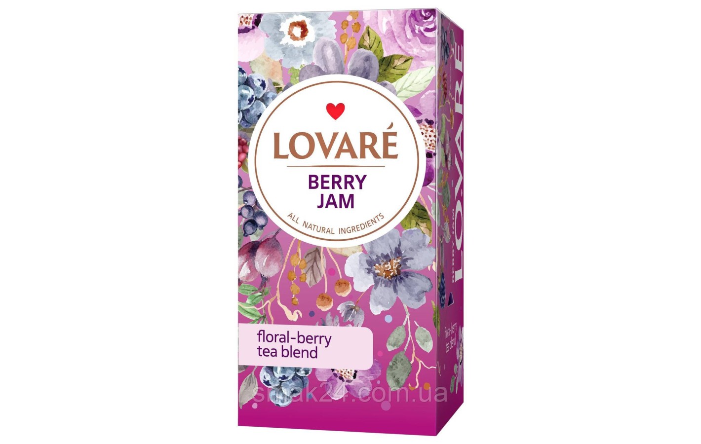 Чай ягодно-цветочный с лепестками цветов, малиной, смородиной, вишней Lovare Berry Jam (24х1.5г) 36г Украина