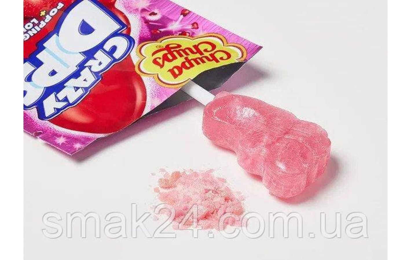 Льодяник на паличці Чупа Чупс полуничний смак Chupa Chups Crazy Dips Strawberry 1 шт (14 г) Іспанія