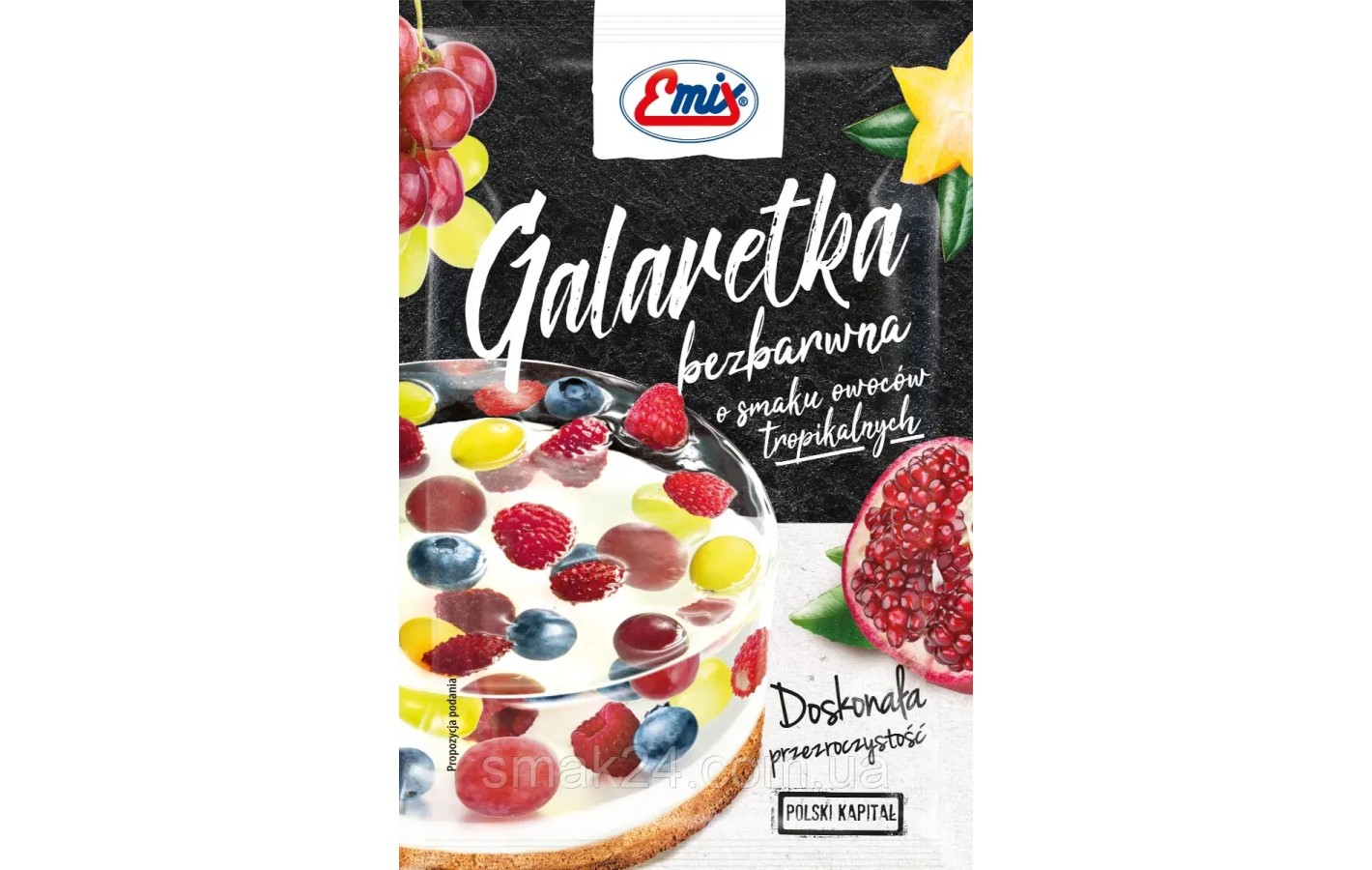 Залі прозоре зі смаком тропічних фруктів Emix Galaretka 79 г Польща