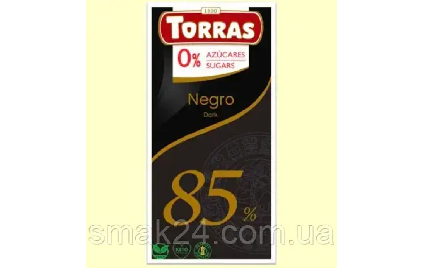 Шоколад чорний 85% БЕЗ САХАРА БЕЗ ГЛЮТЕНА Torras Negro Dark 75 г Іспанія