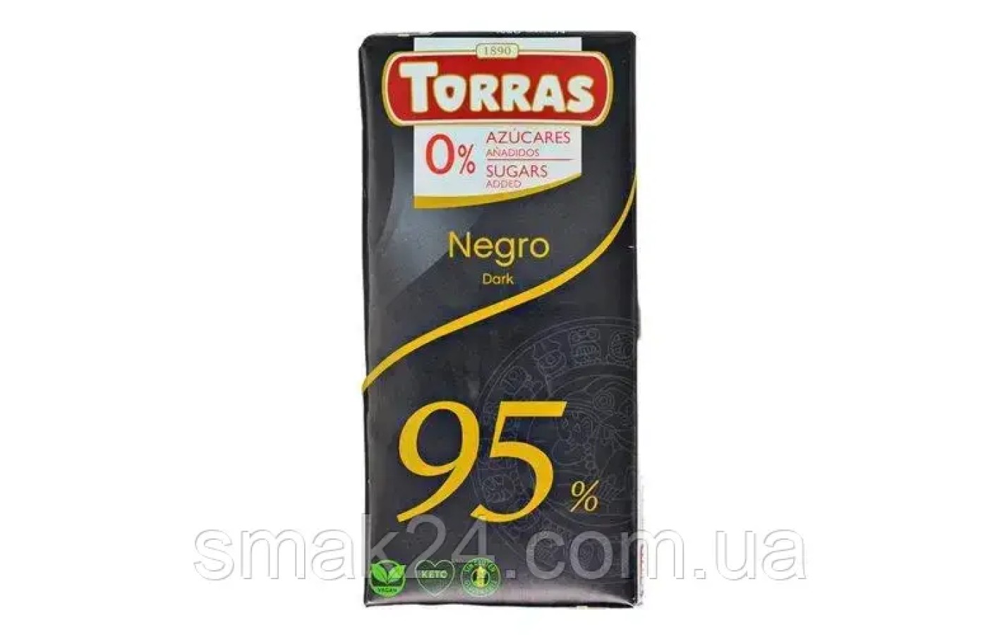 Шоколад черный 95% БЕЗ САХАРА БЕЗ ГЛЮТЕНА Torras Negro Dark 75г Испания