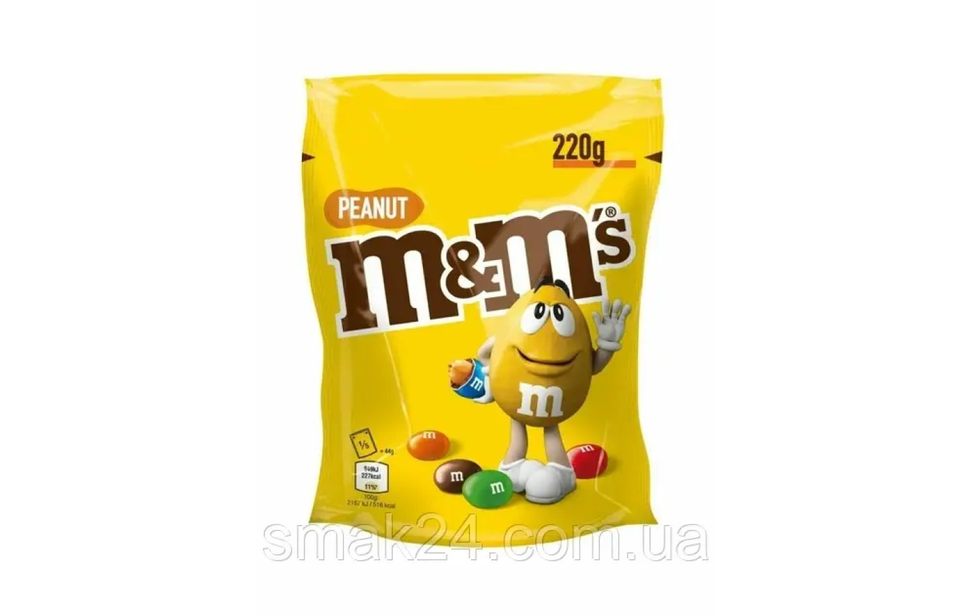 Шоколадное драже в цветной глазури с арахисом  M&M`S Peanut 220г Испания