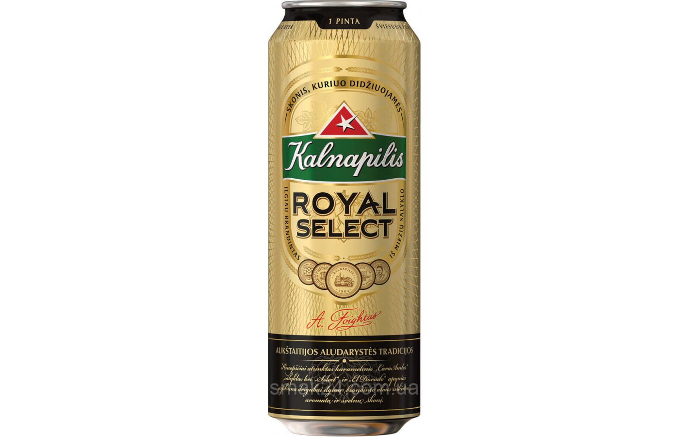 Пиво светлое фильтрованное Kalnapilis Royal Select 5.6% 0.568л Литва