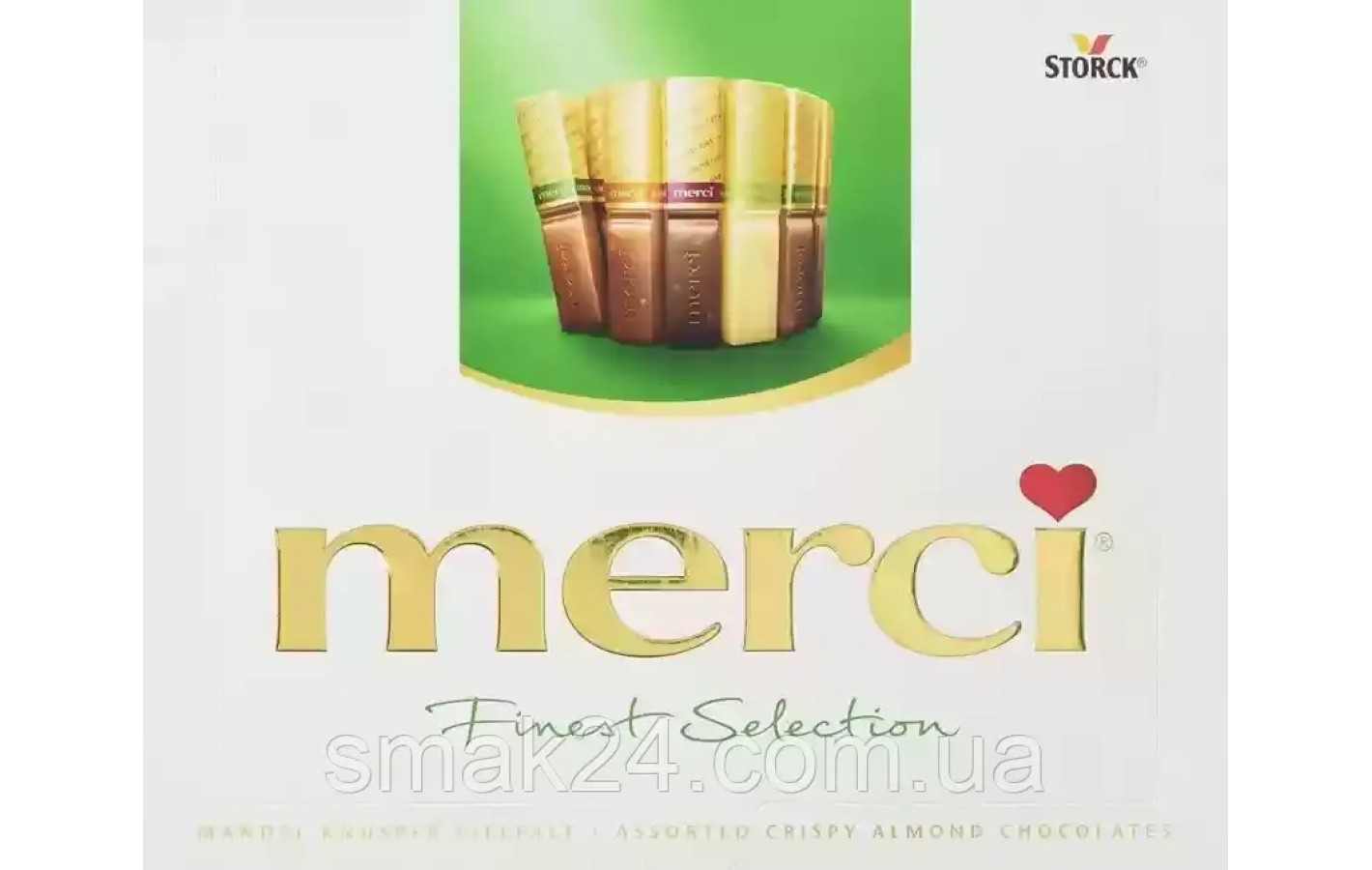 Шоколад Ассорти с миндалем (4 вкуса) Storck Merci Finest Selection 250г Германия