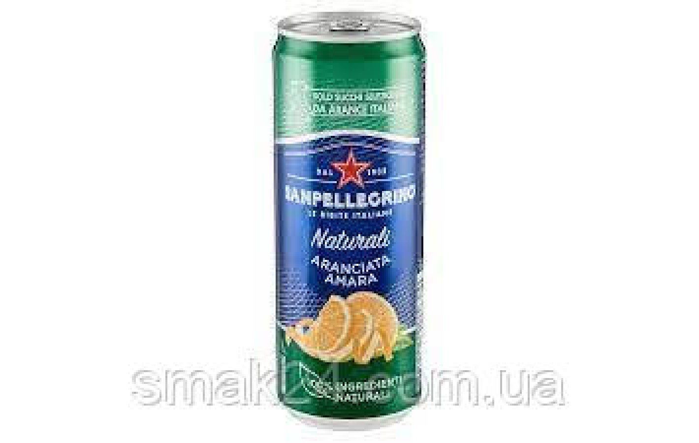 Напиток газированный с 100% соком апельсина АМАРА Sanpellegrino Naturali Aranciata Amara 0.33л Италия