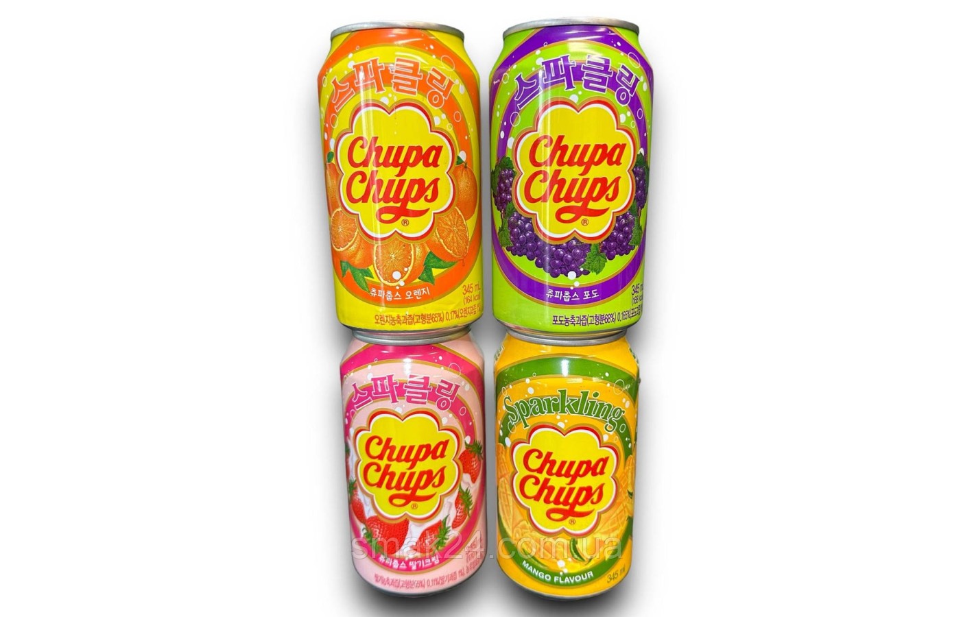 Напій газований 4 смаки Chupa Chups 4 шт.х345 мл ж/б Корея