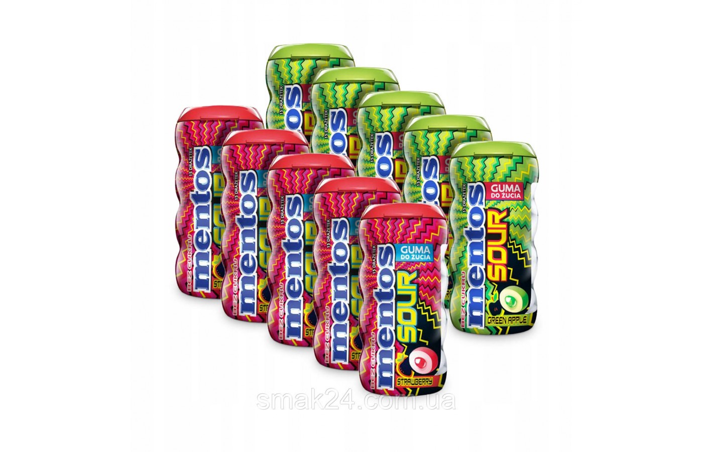 Жевательные драже Зеленое яблоко Mentos Sour Green Apple 30г Польша