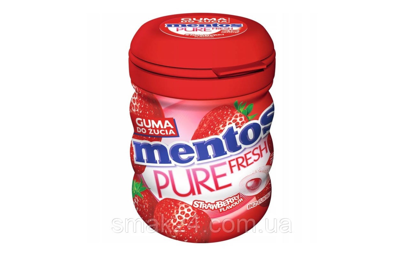 Жувальні драже з полуницею БЕЗ ЦУКРУ Mentos Pure Fresh 60г Польща