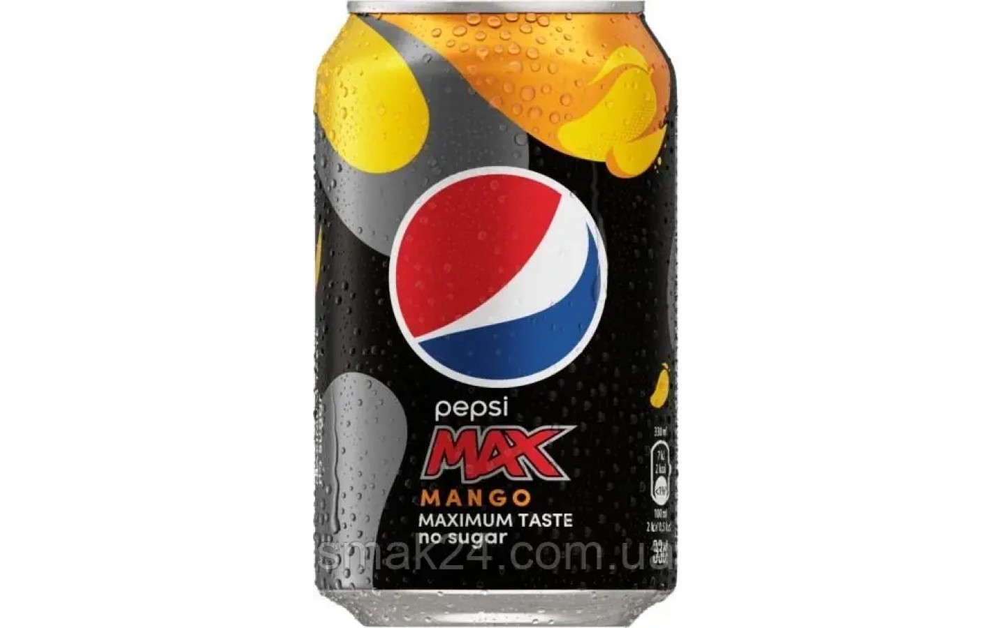 Напій сильногазований БЕЗ ЦУКРУ зі смаком манго Pepsi Max Mango 330 мл Данія