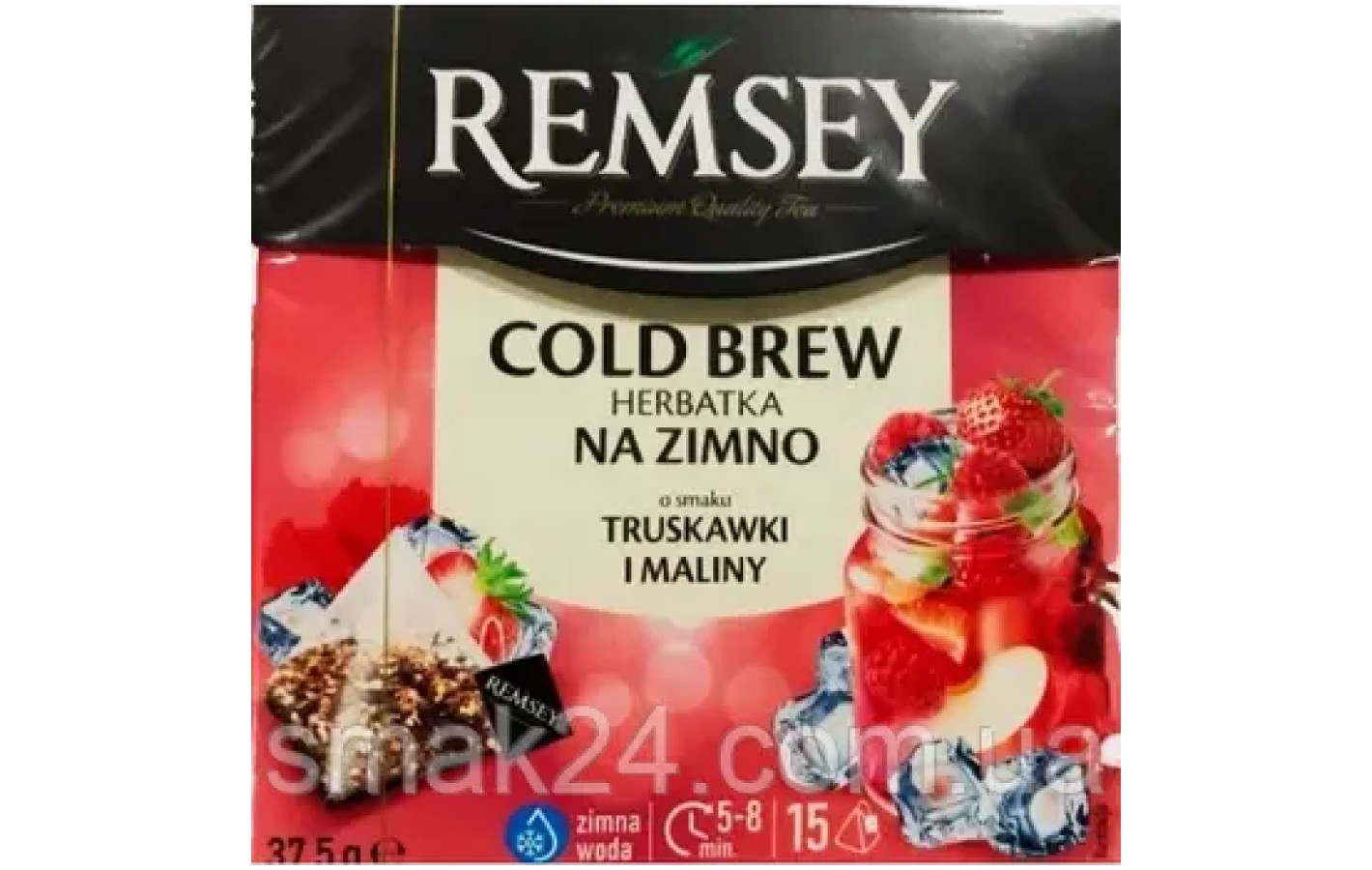 Холодний чай зі смаком полуниці та малини Remsey Cold Brew (15х2.5г) 37.5г Польща