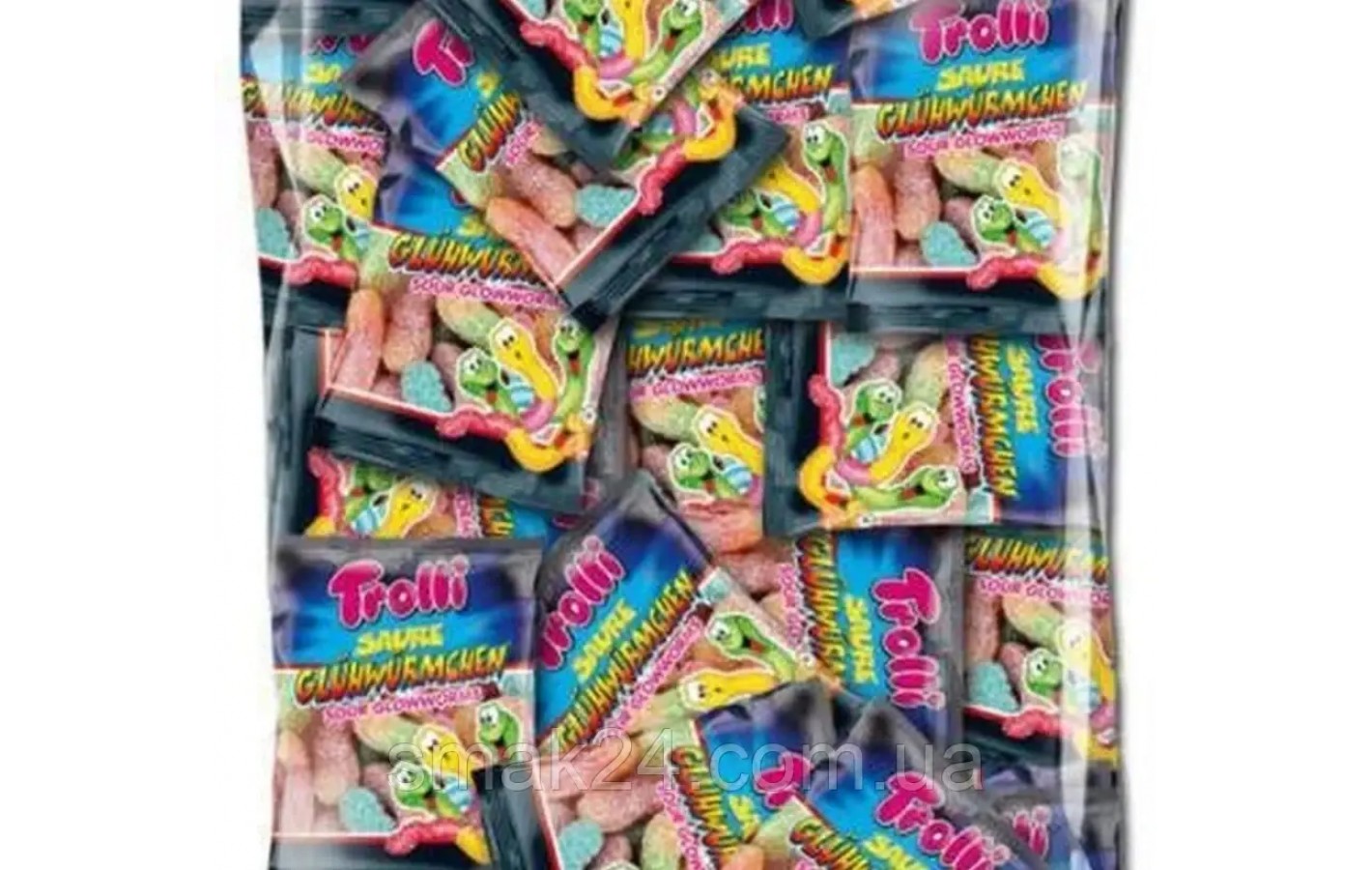 Желейні цукерки Без глютену Без лактози Кислі Світлячки Trolli Saure Gluhwurmchen 10 г Німеччина