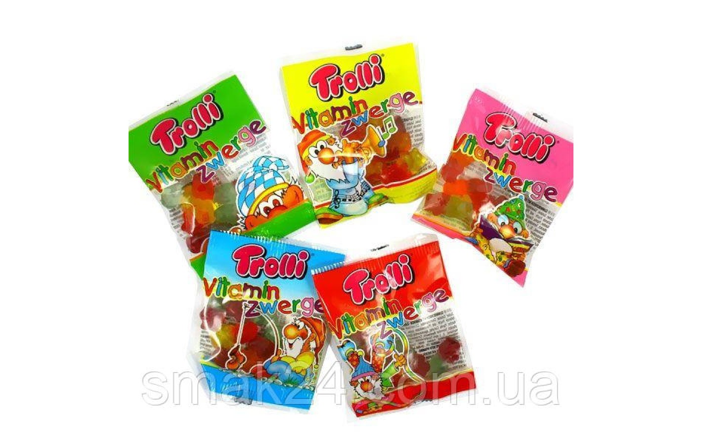 Желейные конфеты Без глютена Витаминные Карлики Trolli Vitamin Zwerge 10г Германия