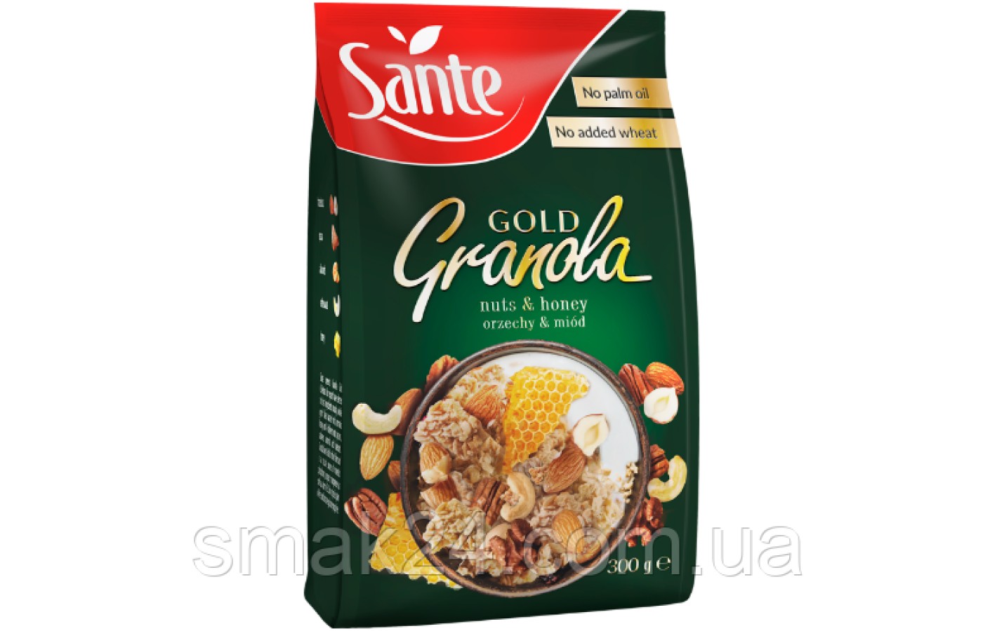 Гранола (Мюслі) з горіхами та медом Sante Gold Granola Nuts&Honey 300 г Польща