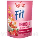Гранола (Мюсли) с клубникой и вишней БЕЗ САХАРА Sante Fit Granola Nuts&Cocoa 300г Польша