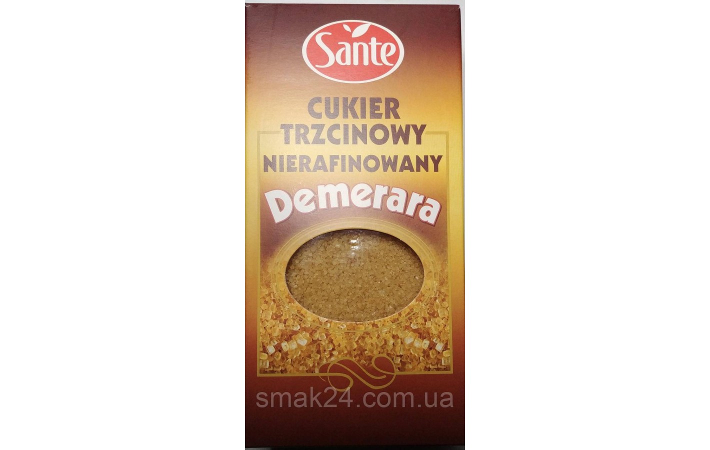 Цукор тростинний коричневий дрібний Sante Fine Demerara Cukier Trzcinowy 500 г Польща