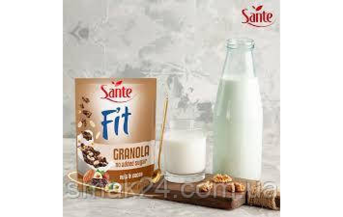Гранола (Мюслі) з горіхами та какао БЕЗ САХАРА Sante Fit Granola Nuts&Cocoa 300 г Польща
