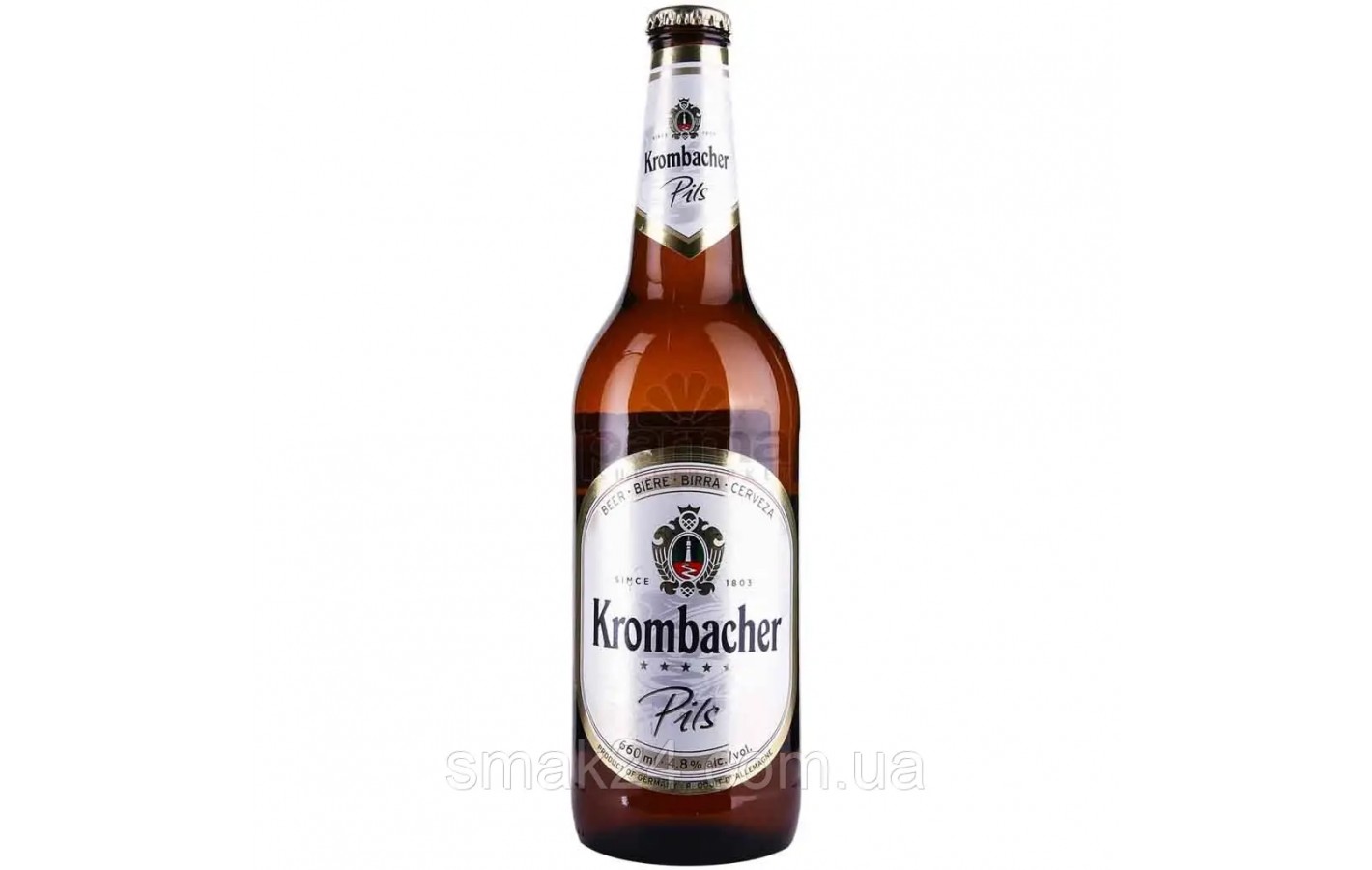 Пиво светлое Krombacher Pils 0.66л 4.8% с/б Германия