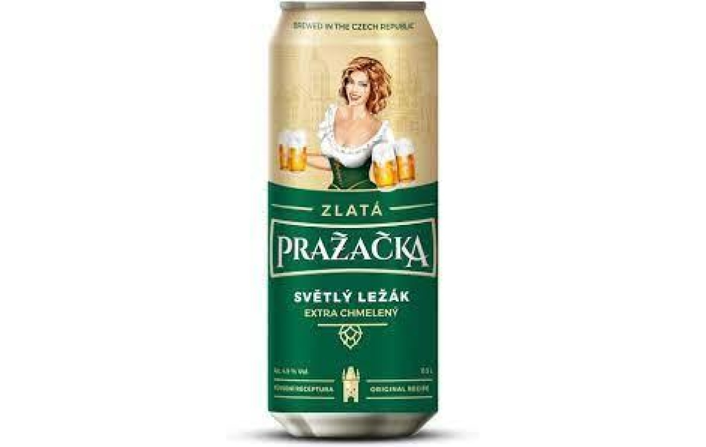 Пиво светлое Prazacka Zlata Svetly Lezak 4.9% 0.5л ж/б Чехия