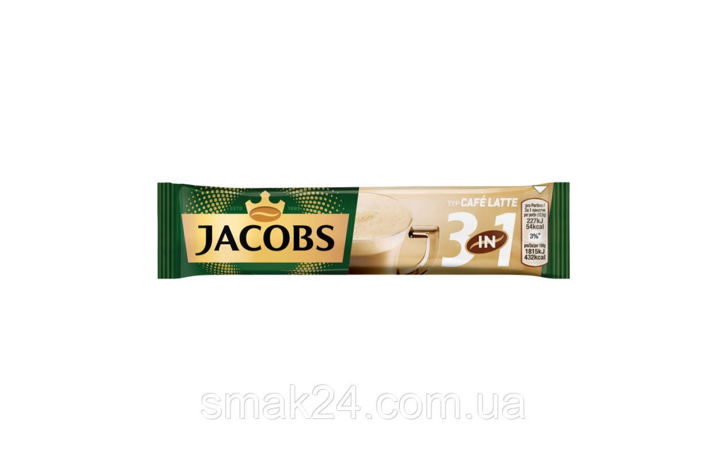 Кофе растворимый Jacobs Cafe Latte 3 в 1 в стиках 10х12.5г 125г Нидерланды