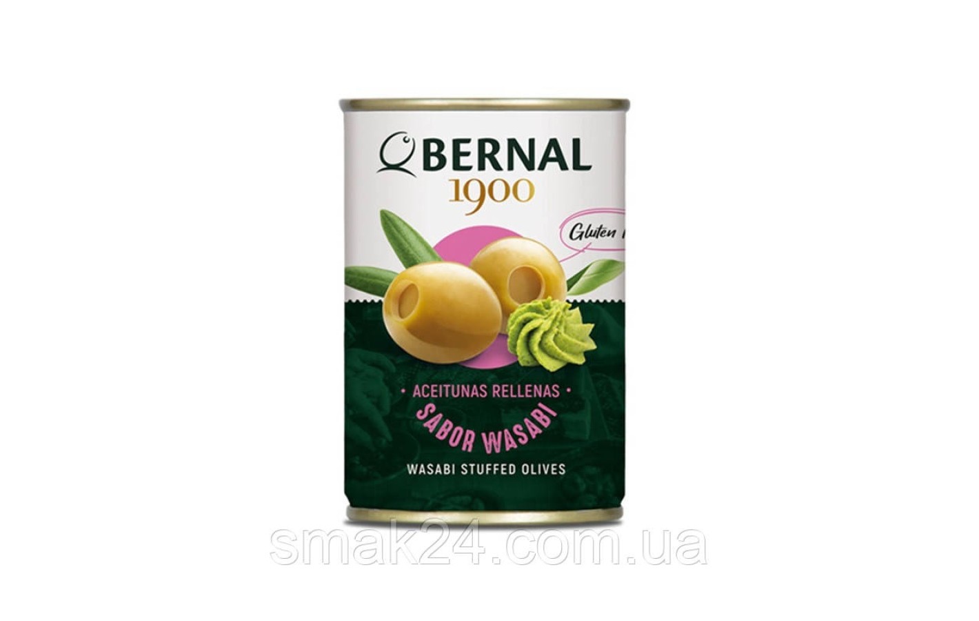 Оливки зеленые фаршированные васаби БЕЗ ГЛЮТЕНА Bernal Aceitunas rellenas sabor wasabi 292/120г Испания