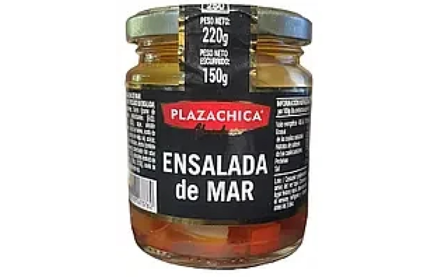 Морской салат с сурими, чесноком и овощами в подсолнечном масле Plazachica Ensalada de Mar 220/150г Испания