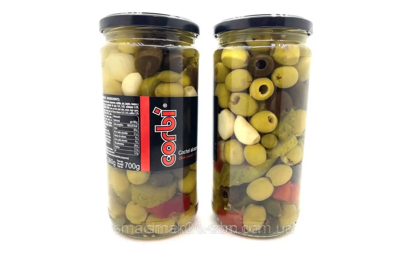 Оливки Коктейль с каперсами Corbi Coctel Alcaparrado 700/360г Испания