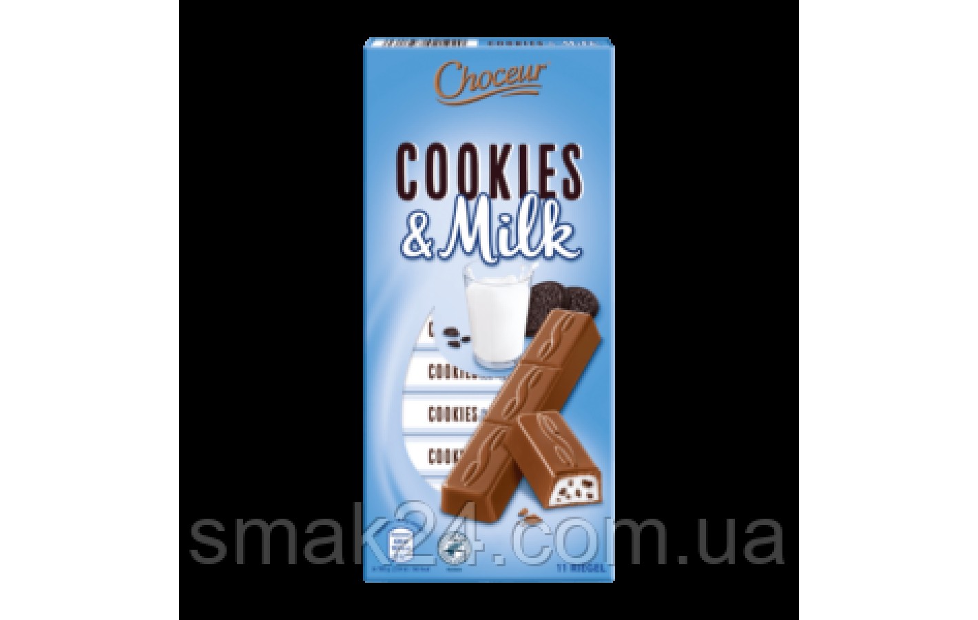 Шоколад молочний зі вершковою начинкою та шматочками печива Cookies & Milk Choceur 200 г Німеччина