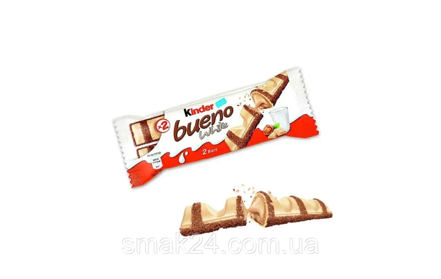Шоколадный батончик в белом шоколаде Kinder Bueno White (3х39г) 117г Германия
