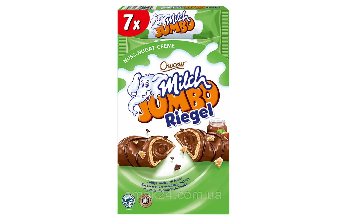 Шоколадно-вафельный батончик с шоколадно-ореховой начинкой Milch JUMBO Rigel Choceur 150г Германия