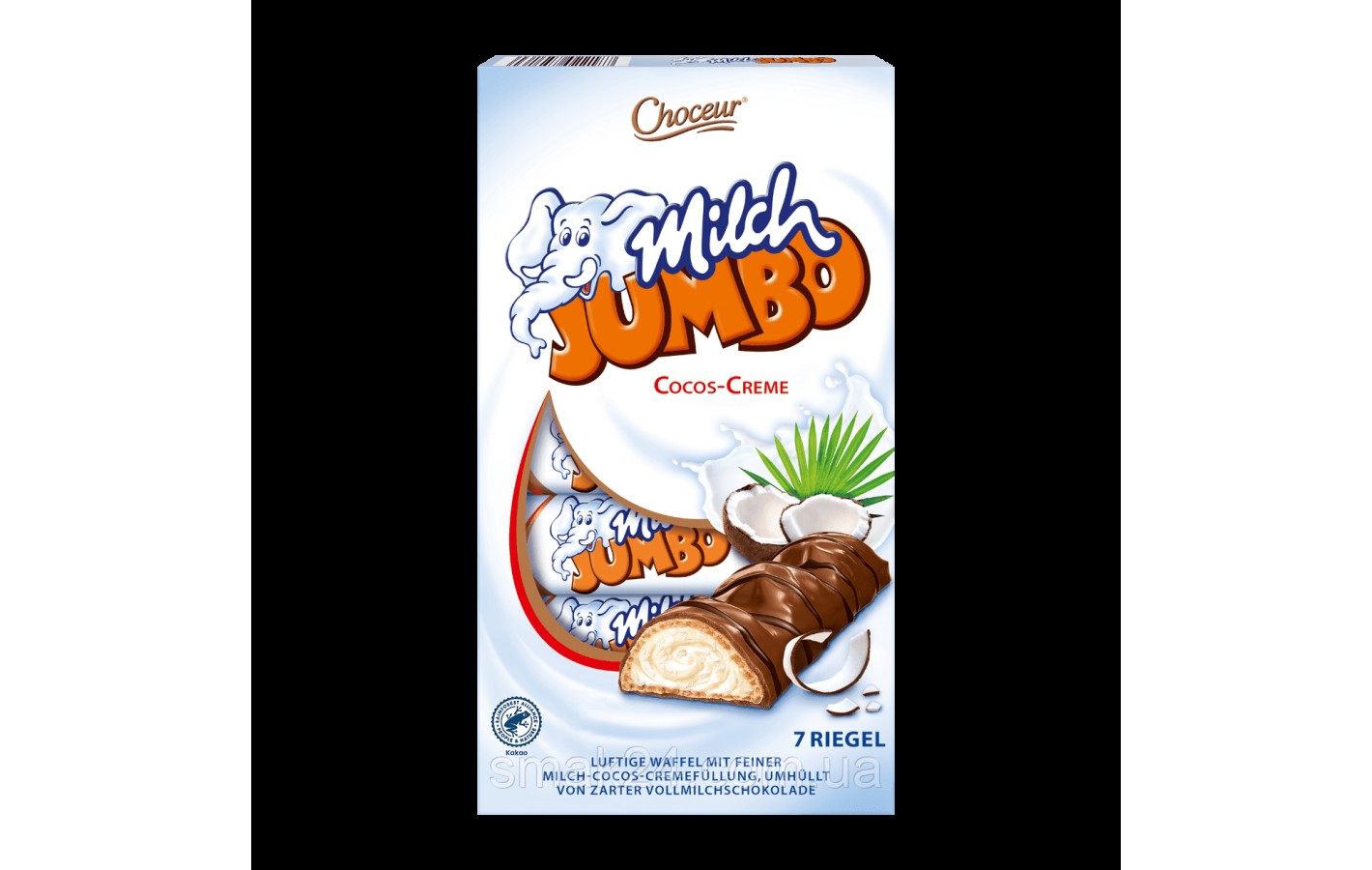 Шоколадно-вафельный батончик с кокосово-молочной начинкой Milch JUMBO Rigel Choceur 150г Германия
