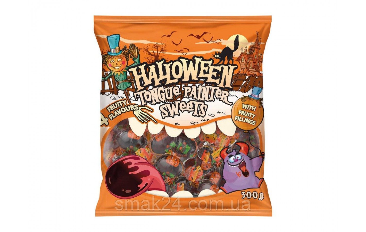 Льодяники Кольоровий язик Хелловін Halloween Tongue Painter Sweets 300 г Польща