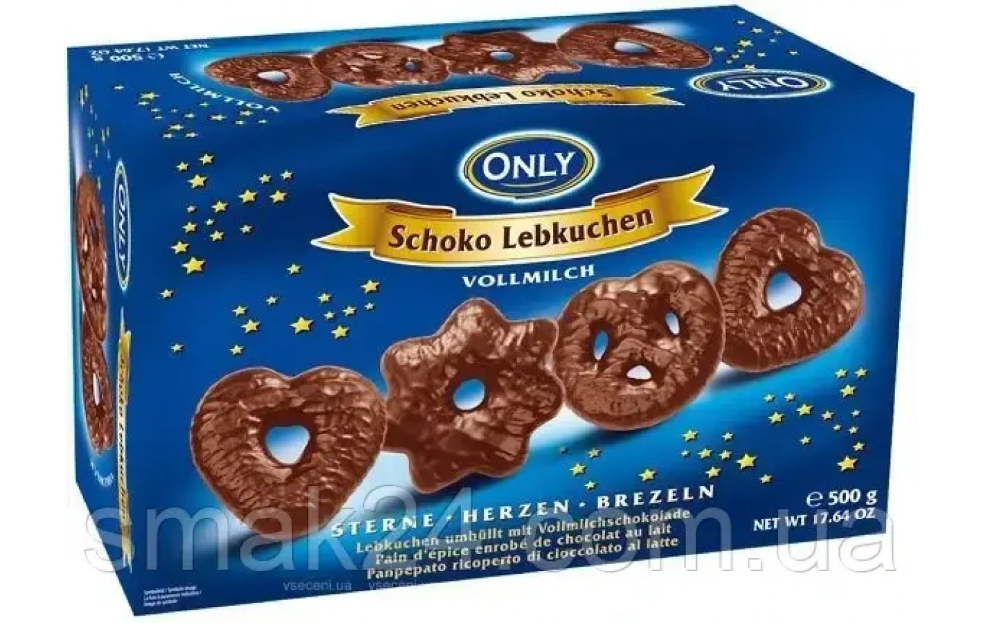Імбирні пряники в темному шоколаді Only Schoko Lebkuchen 500 г Австрія