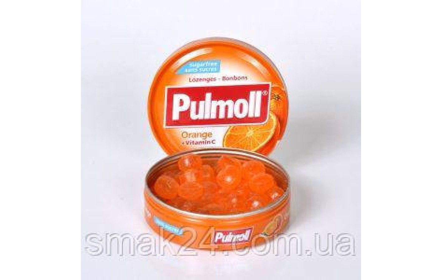 Леденцы (конфеты) Апельсин + витамин С БЕЗ САХАРА Pulmoll Orange +vitamin C 45г Германия