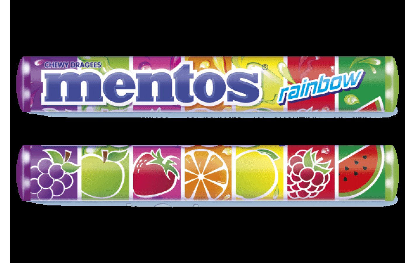 Жувальні драже мікс фруктовий Веселка Mentos Rainbow (7 смаків) 37.5 г