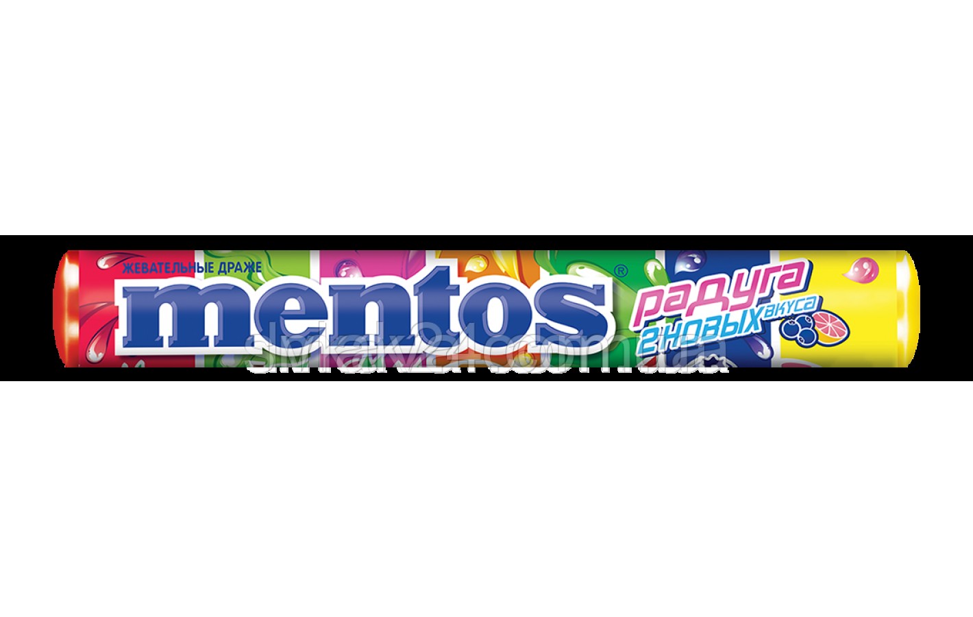 Жувальні драже мікс фруктовий Веселка Mentos Rainbow (7 смаків) 37.5 г