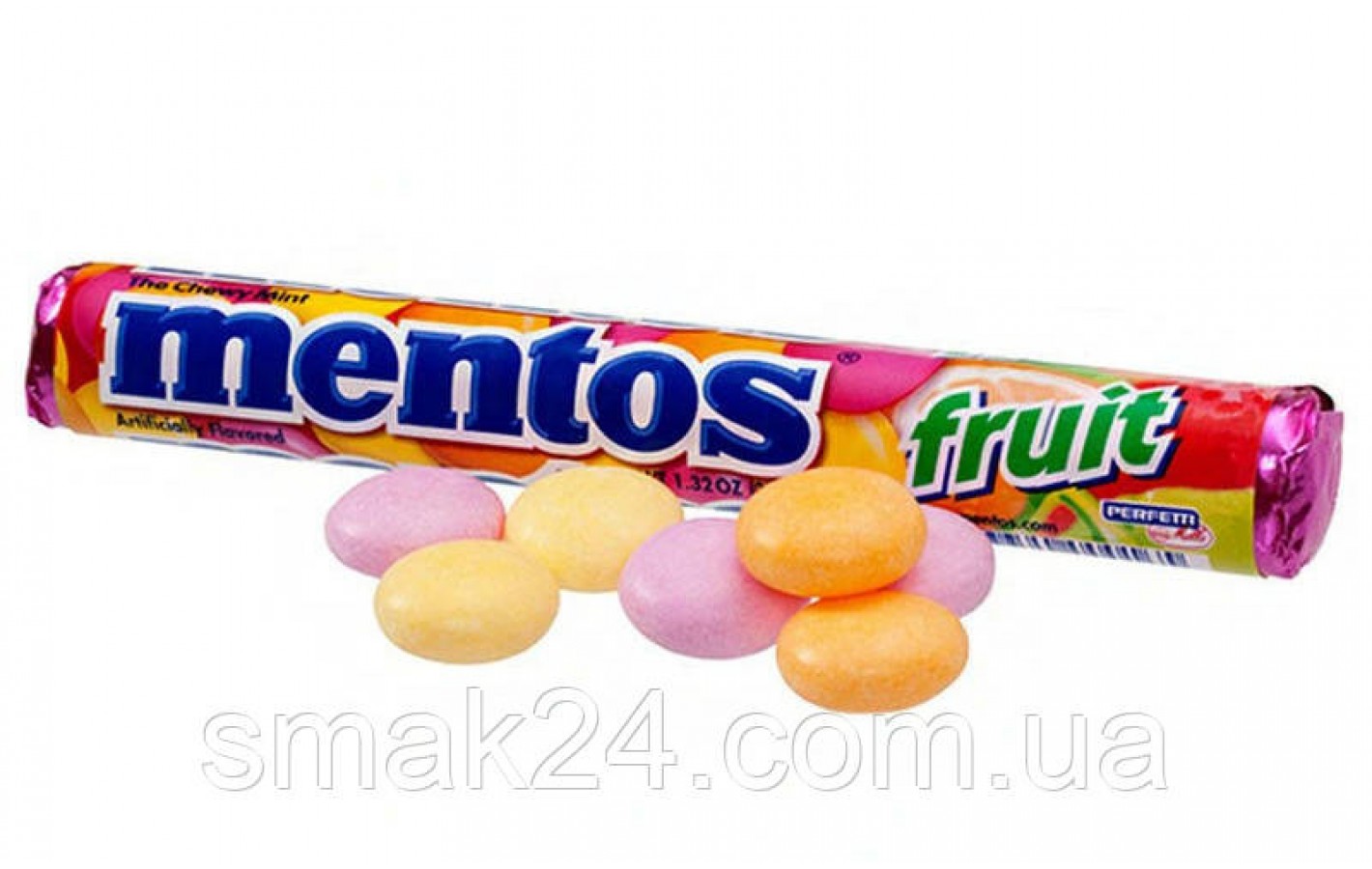 Жувальні драже мікс фруктовий Веселка Mentos Rainbow (7 смаків) 37.5 г