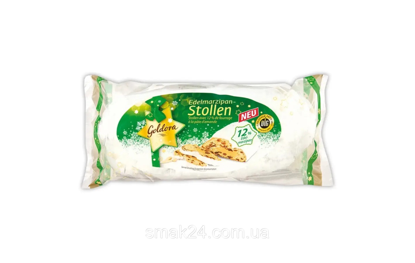 Рождественский кекс (Штоллен) с марципаном и изюмом Goldora Stollen 200г Германия