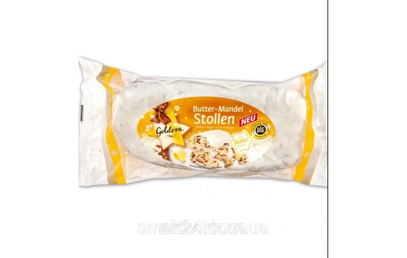 Рождественский кекс (Штоллен) с марципаном и изюмом Goldora Edelmarzipan Stollen1кг Германия