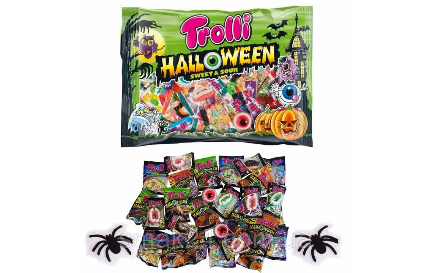 Желейные конфеты БЕЗ ГЛЮТЕНА И ЛАКТОЗЫ Trolli HALLOWEEN 360г (19 пачек) Германия