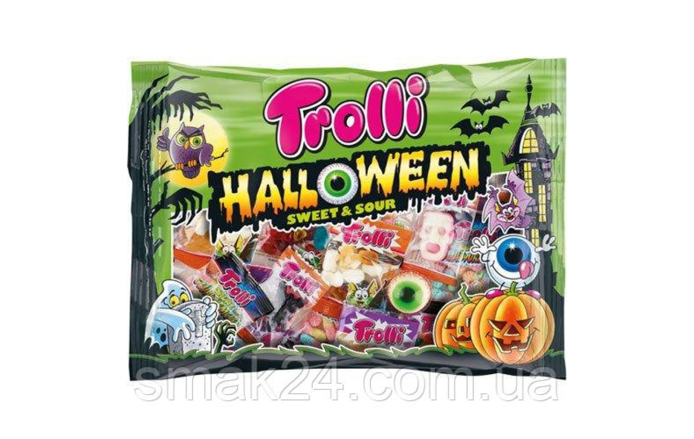 Желейные конфеты БЕЗ ГЛЮТЕНА И ЛАКТОЗЫ Trolli HALLOWEEN 360г (19 пачек) Германия