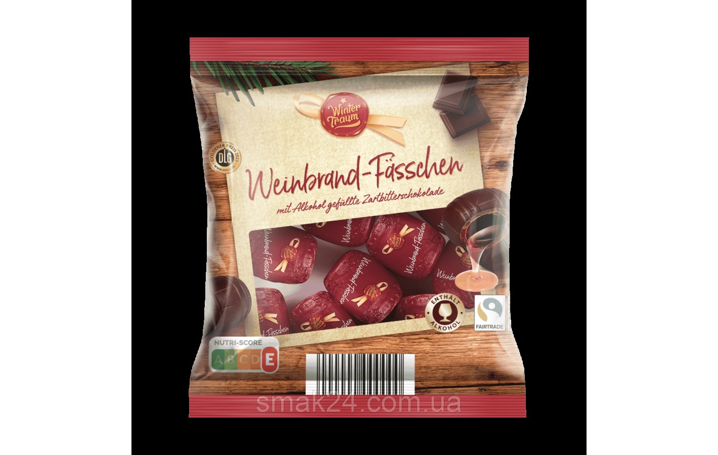 Шоколадные бочки (конфеты) с вишневым ликёром Winter Traum Weinbrand - Fasschen 150г Германия